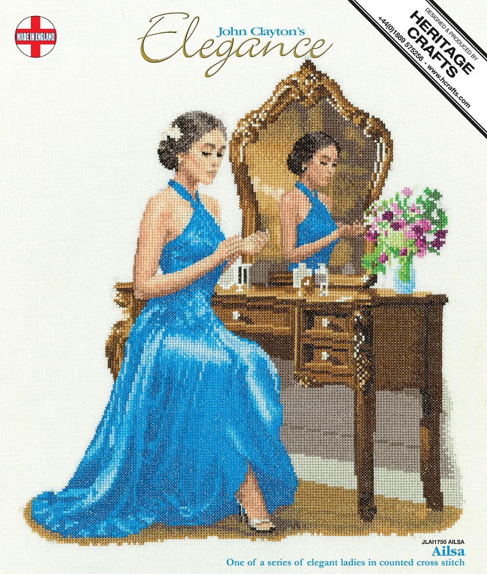 Heritage Crafts Ailsa Cross Stitch Kit - John Clayton Elegance - Aida
