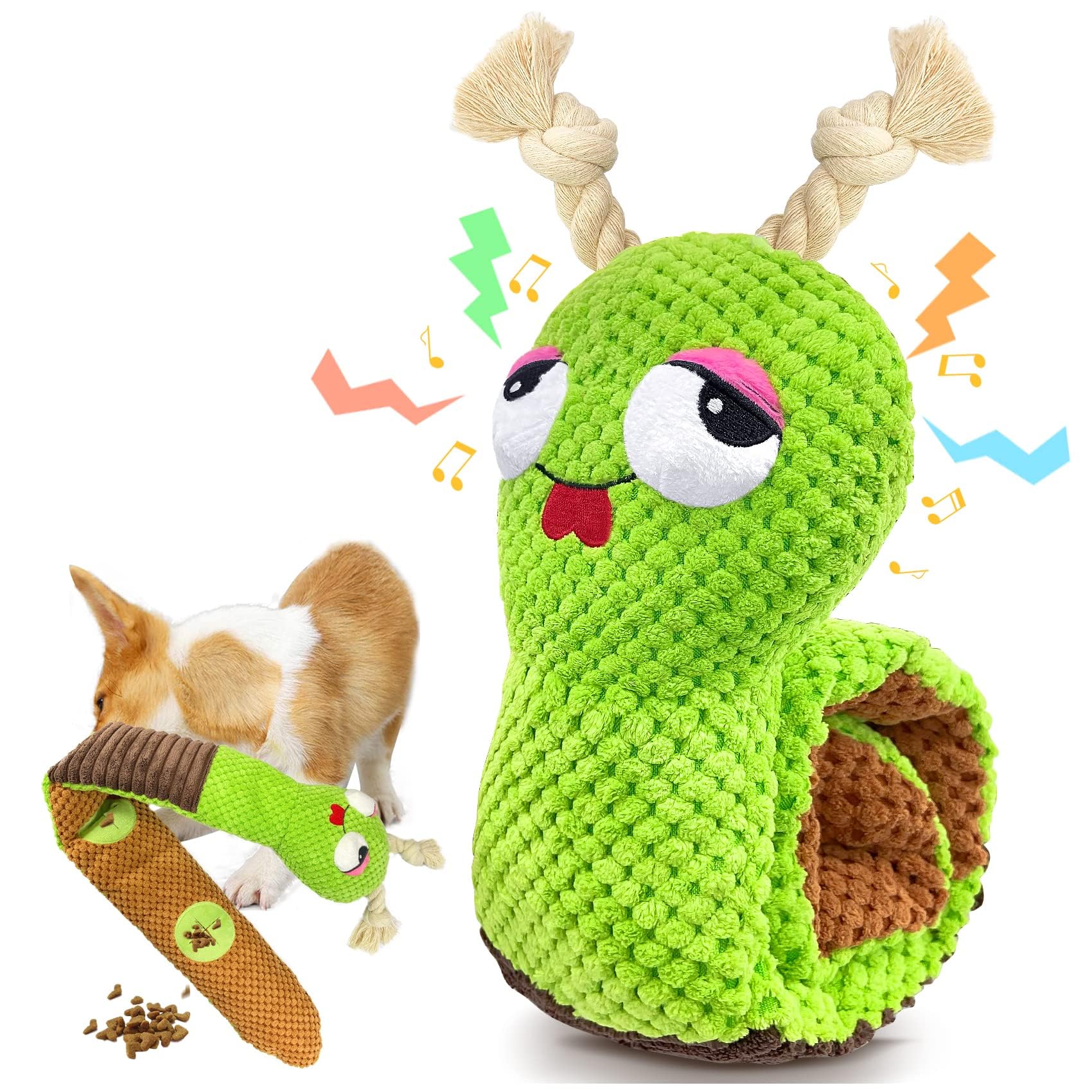 AEITPET Juguetes para Perros Olfativa, Juguete Interactivo Perro, Peluche para Perros Sonido, Juguetes Perro Resistentes para Perros Pequeños Grandes