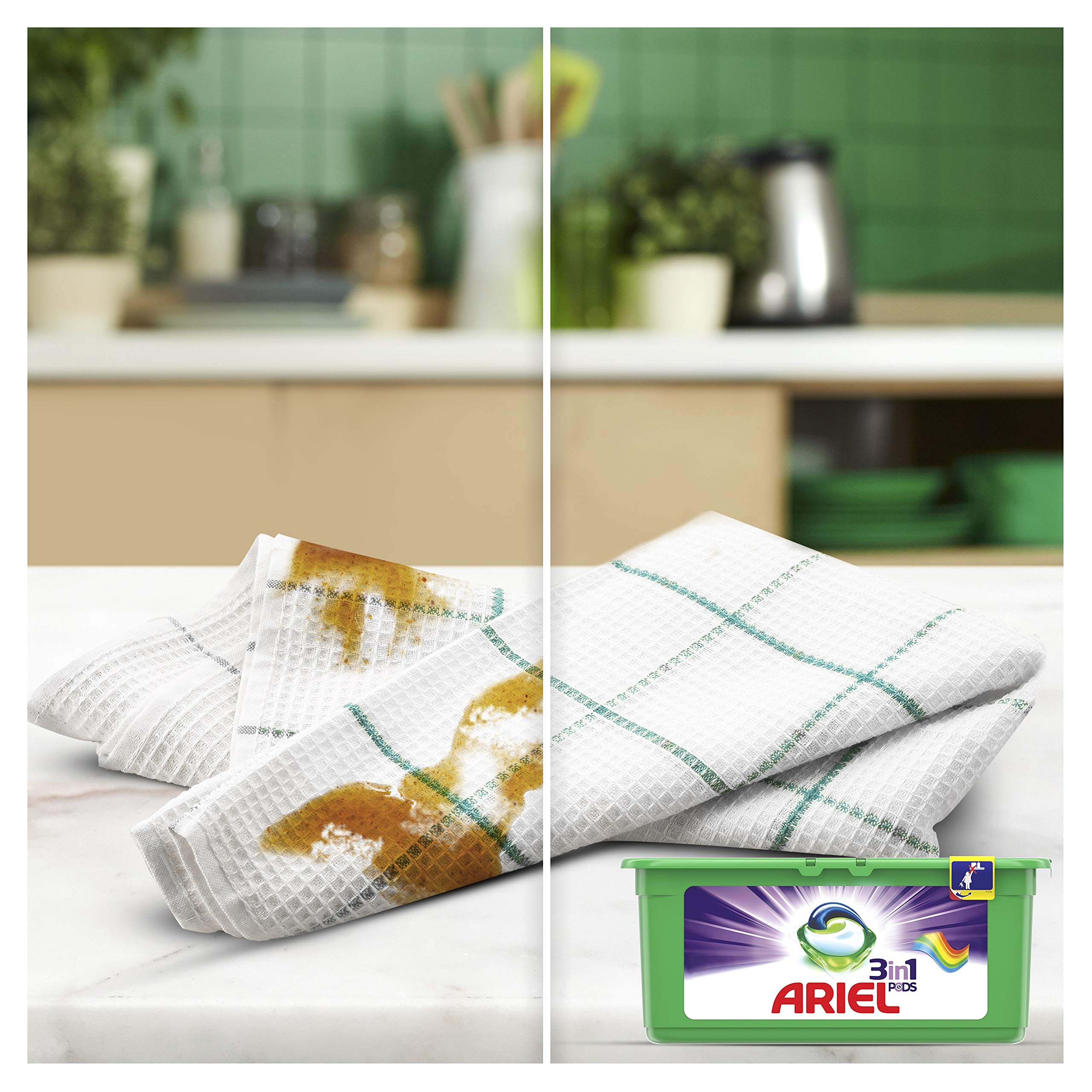 Ariel 3 w 1 kapsułki do detergentów 114 lavados Color, (38 x 3) mycie