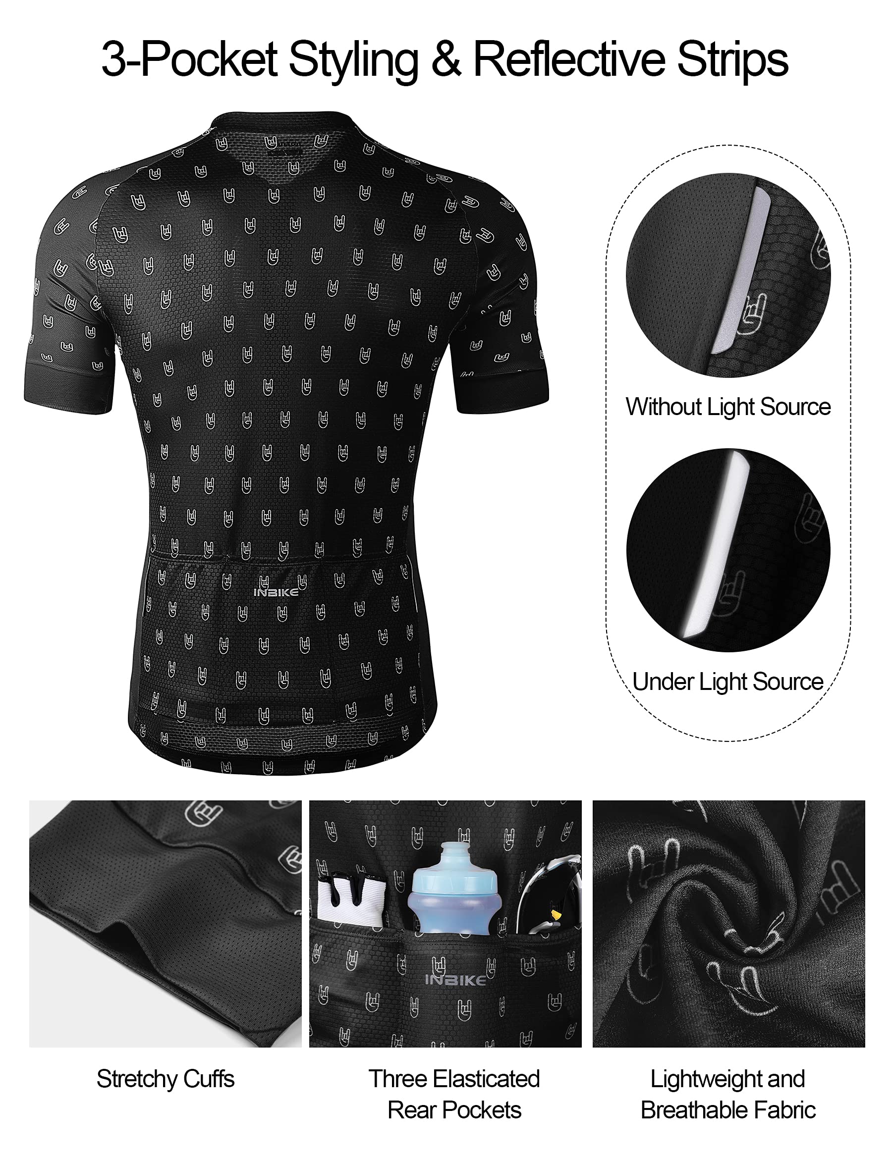 INBIKE Maillot VTT Cyclisme Homme Tenue Cycliste Respirant Manche Courte Séchage Rapide T-Shirt Velo de Route