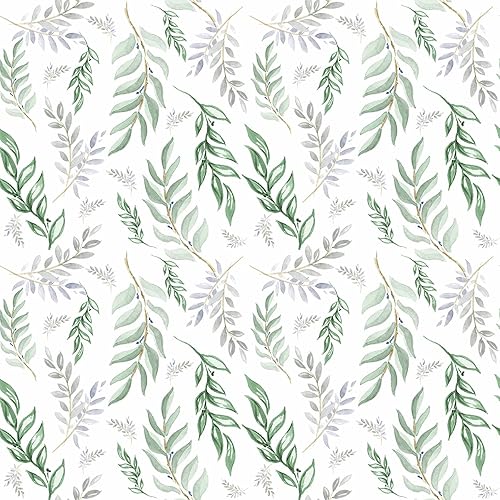 Nuwallpaper - Papel tapiz autoadhesivo decorativo con hojas verdes modernas, diseño floral, papel de contacto, decorativo, extraíble, autoadhesivo,