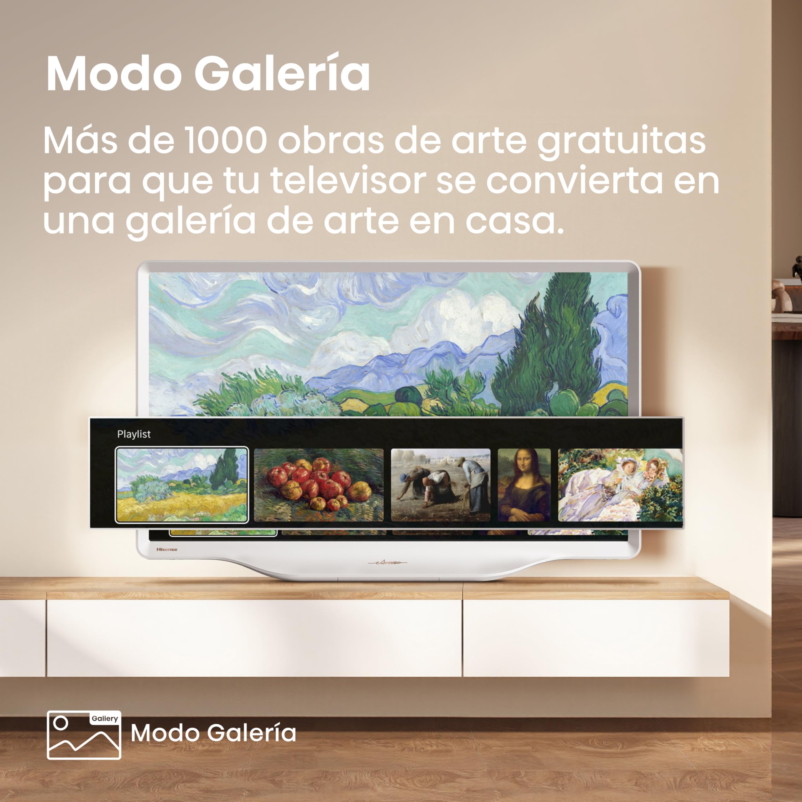 Hisense 32S5Q - Hi-QLED Smart TV 32 Pulgadas, Lifestyle TV, Diseño Artístico, Gallery Color, Dolby Atmos, Diseño Versátil, Modo Arte, Peana Moderna, Share to TV