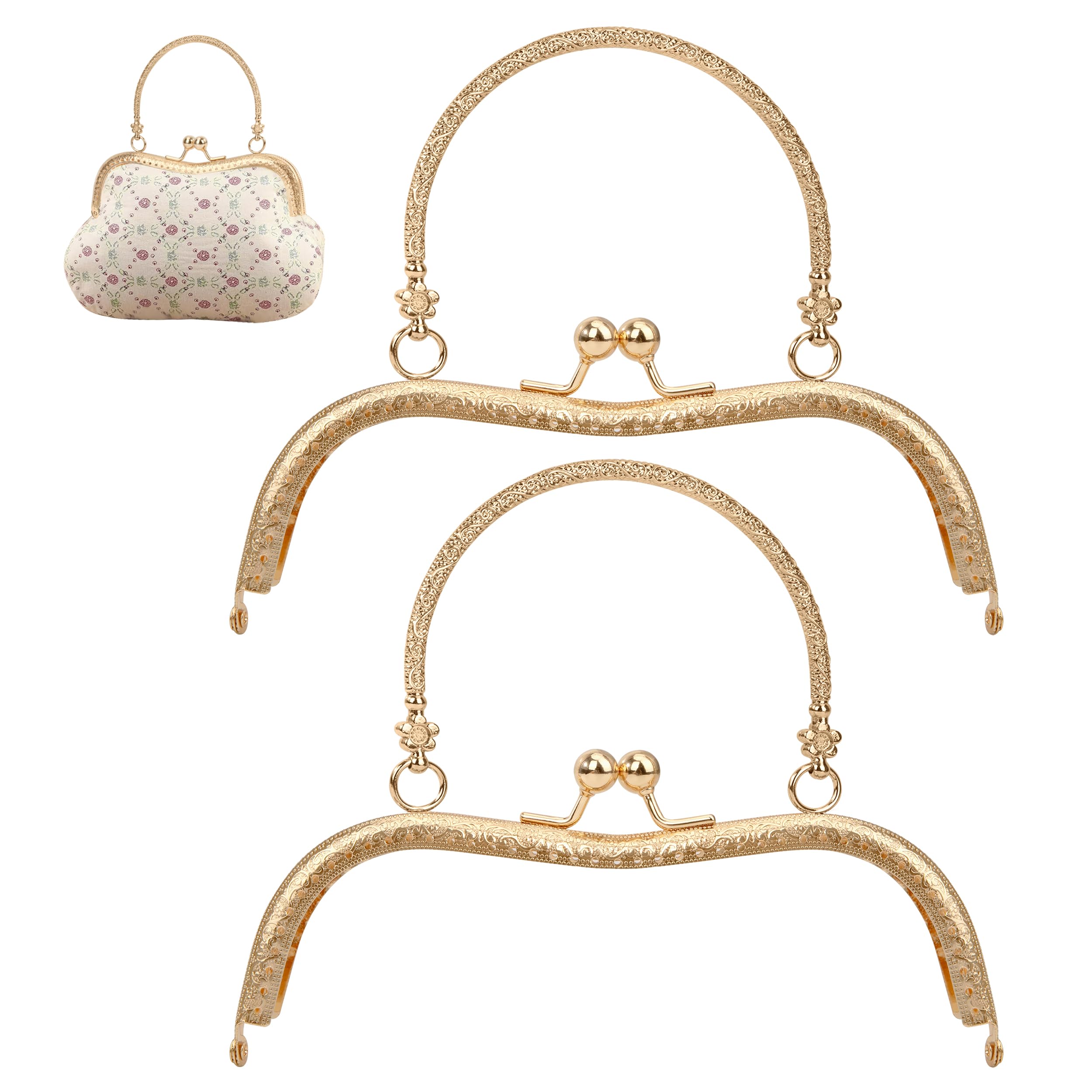 Cadre De Sac à Main - Silver Glossy - Métal - Poignée Cœur - Serrure De Fermoir - Couleur Bronze