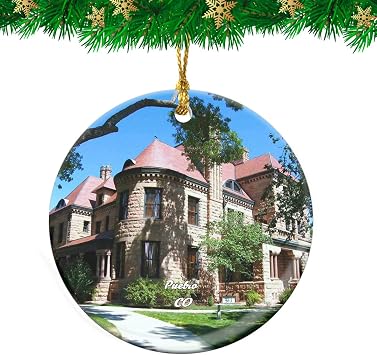 Pueblo Rosemount Museum Colorado USA Christmas Ornament Travel Souvenir Personalized Christmas Tree Pendant Hanging Decoration