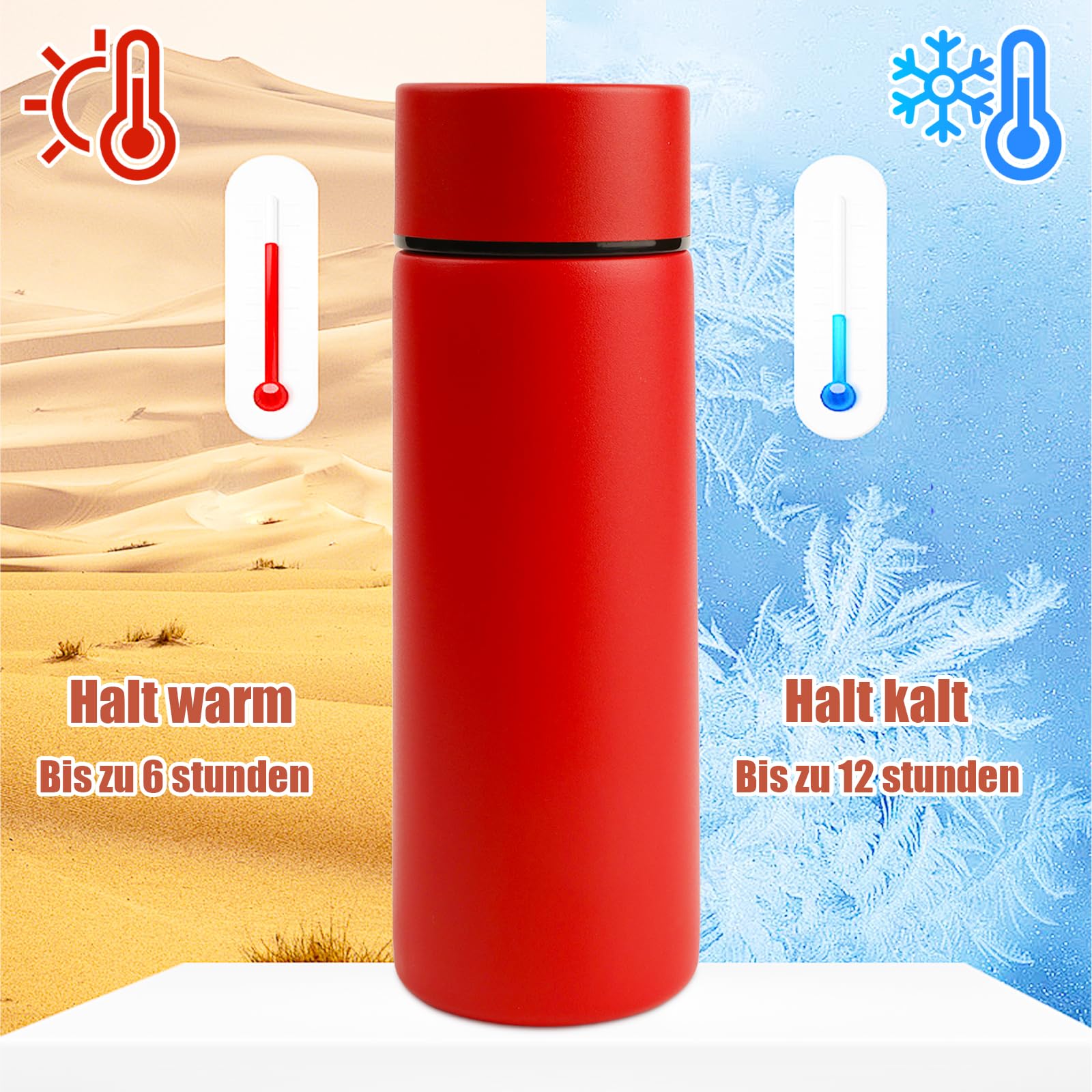 Kleine thermosflessen van roestvrij staal, schattige waterfles, vacuüm