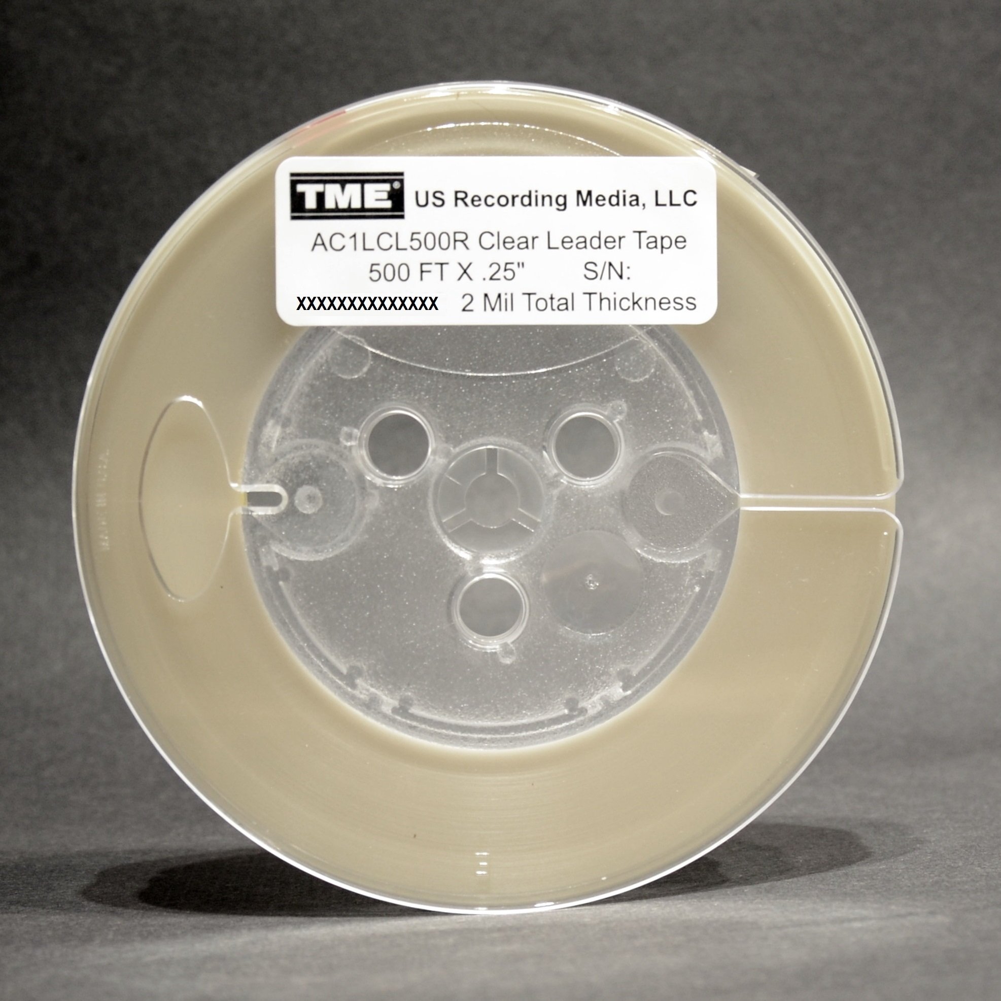 Open Reel Audio Leader Tape CLEAR 1/4" X 1000' 2 Mil on 7" Reel by TME