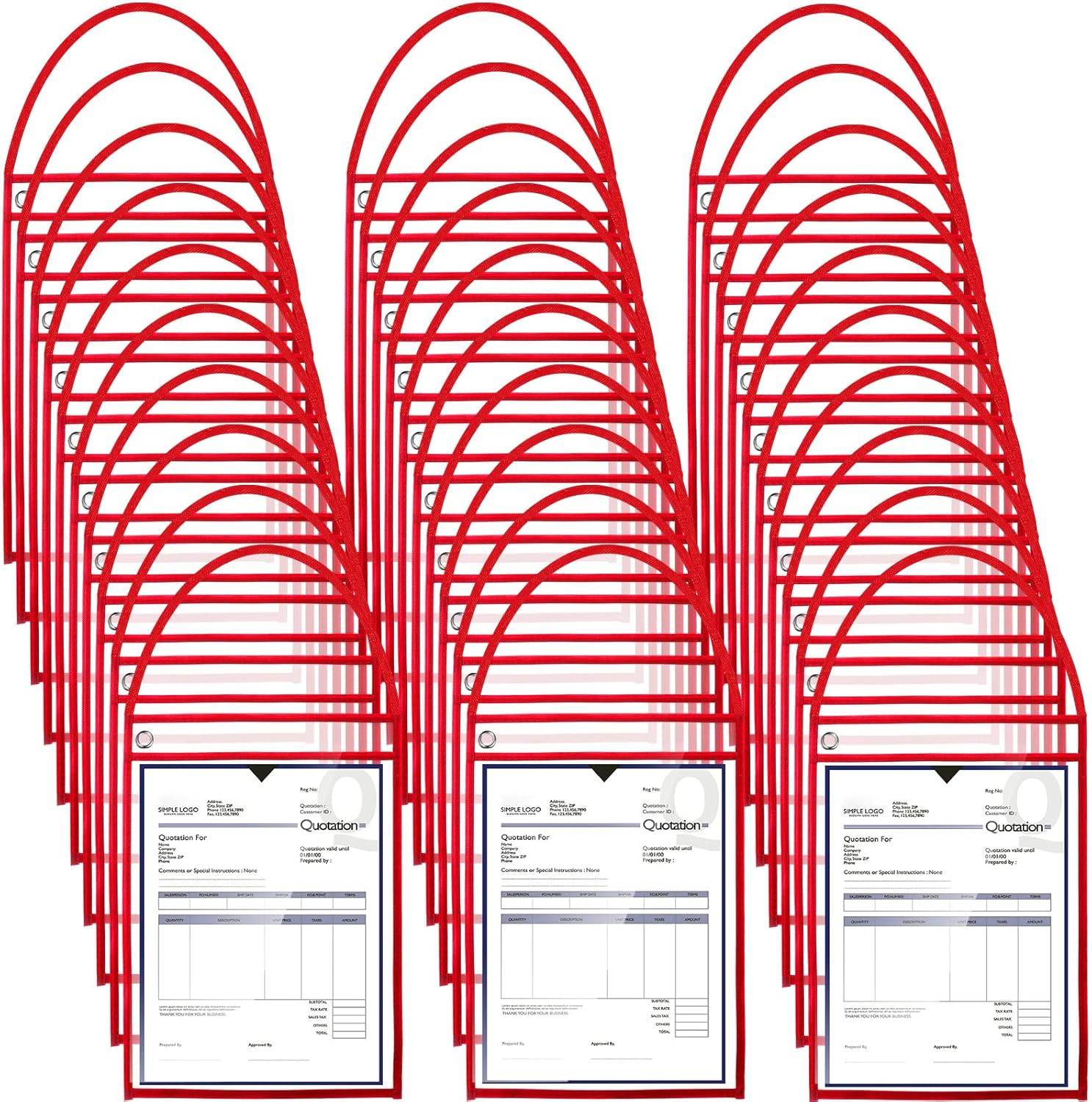 50 Pack Job Ticket Holders Work Order Holder Pockets for 9