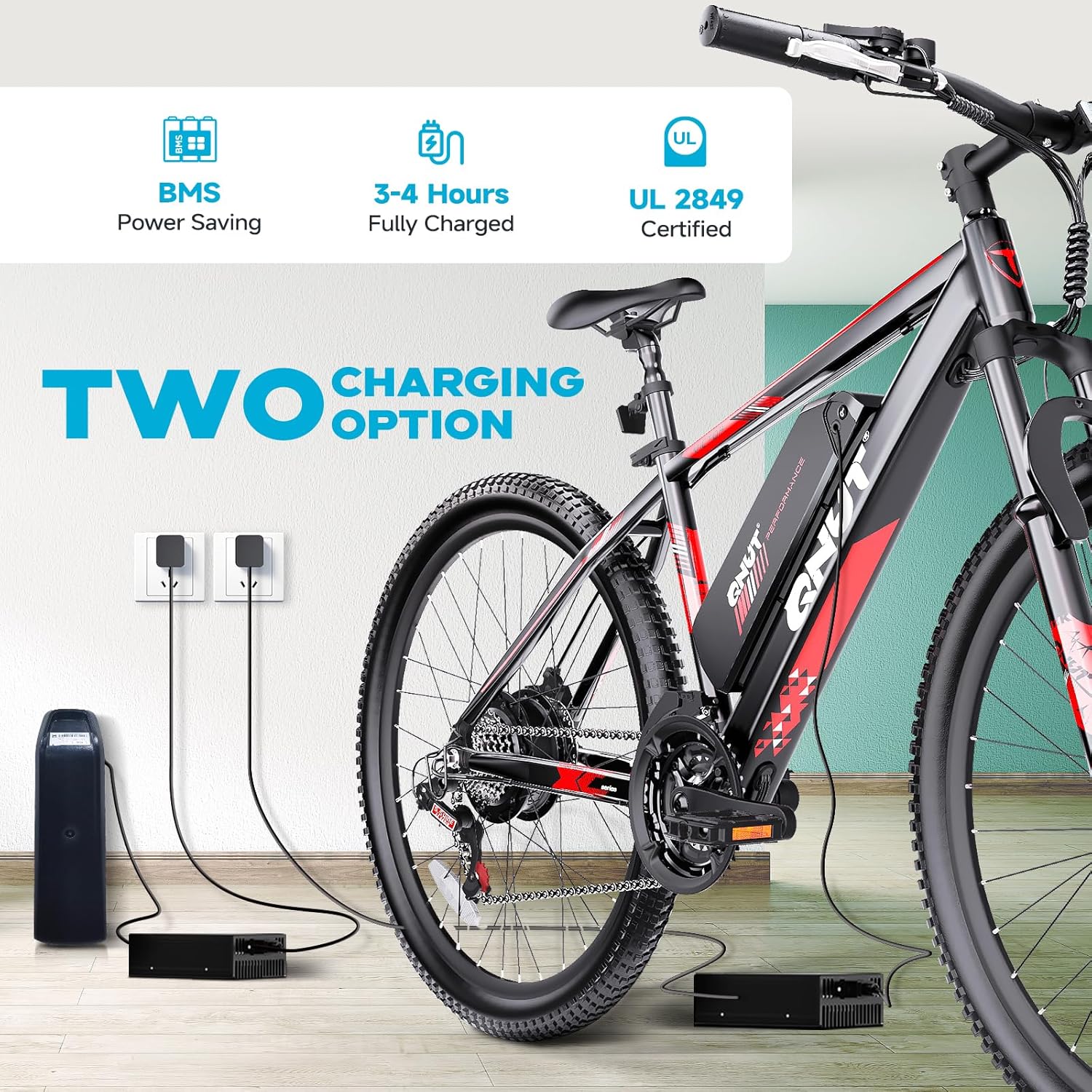 QNUT Electric Bike Two Charging Options