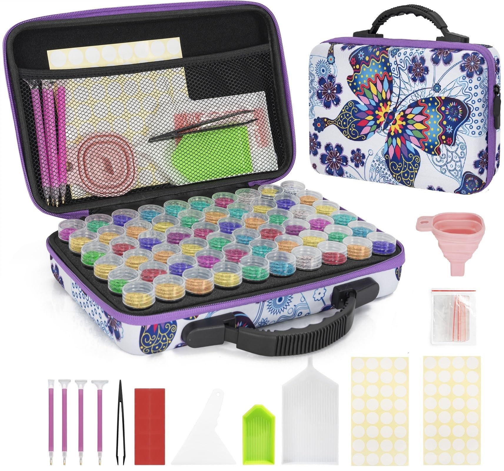 TORIBIO 60 Slots Diamond Painting Storage Boxes, Tools Kits with Pens — image 1