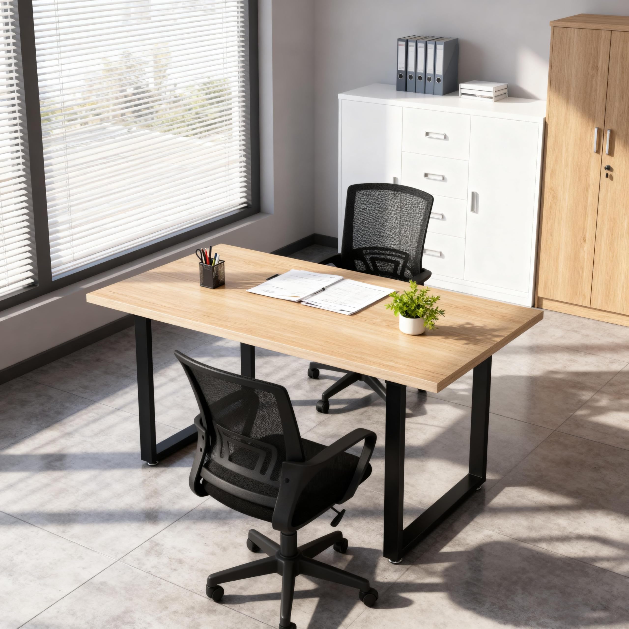 Industrielle Tischbeine Metall Schwarz, 28" x 24", 2 Stück, Robuste Schreibtischbasis aus Stahlrohr für Esszimmer, Tischbeine 70cm Schwarz und DIY-Möbelstütze, quadratische Form