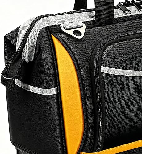 Miniatura 6 de Bolsa de herramientas, organizador de electricista con múltiples bolsillos, 1 unidad de 15.7 pulgadas, almacenamiento de herramientas con múltiples