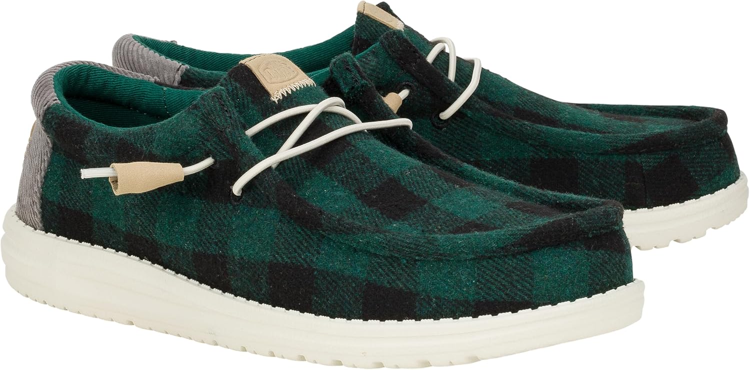 HEYDUDE Men's Wally Buffalo Plaid Slip-On Loafers | Ultra Lightweight Comfortable Casual Shoes - Image 3