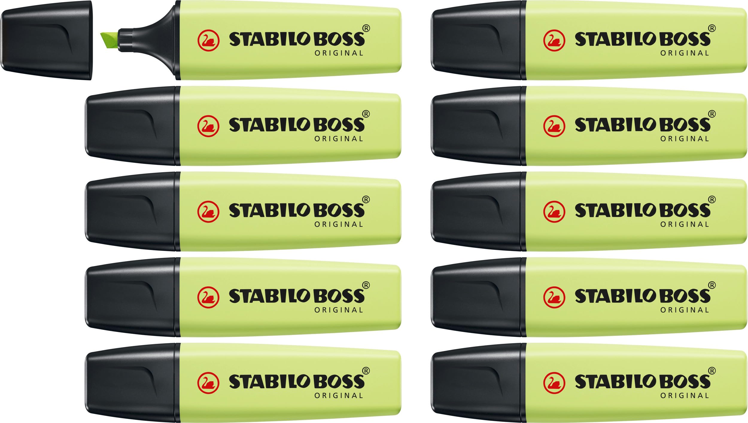 STABILO BOSS ORIGINAL Pastel - Surligneur - Lot x 10 surligneurs- zeste de citron vert