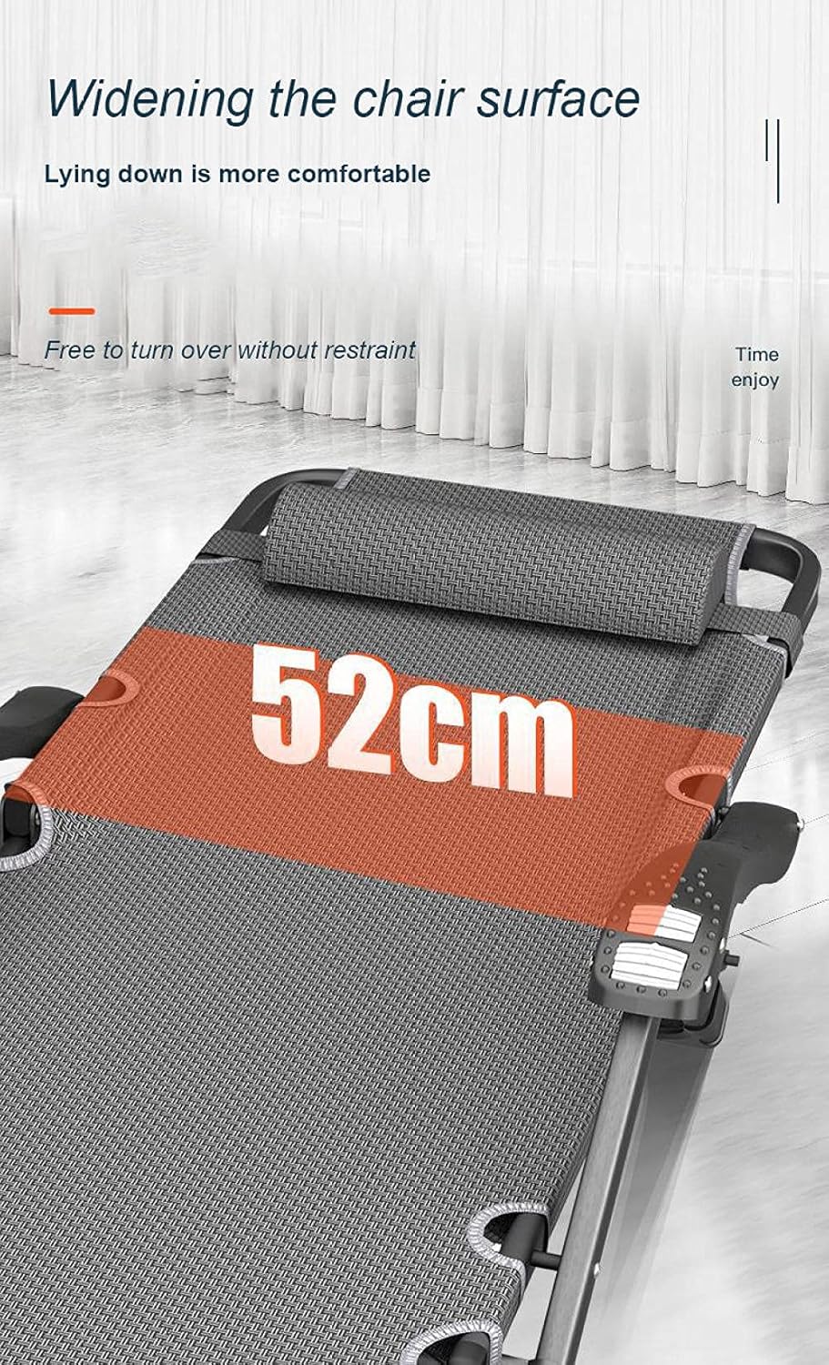 Sun Lounger Recliner,Patio Reclining Chair, Folding Zero Gravity Chair (52Cm Wide), Portable Lounge Chair Ralax Chair, Support 150Kg-2