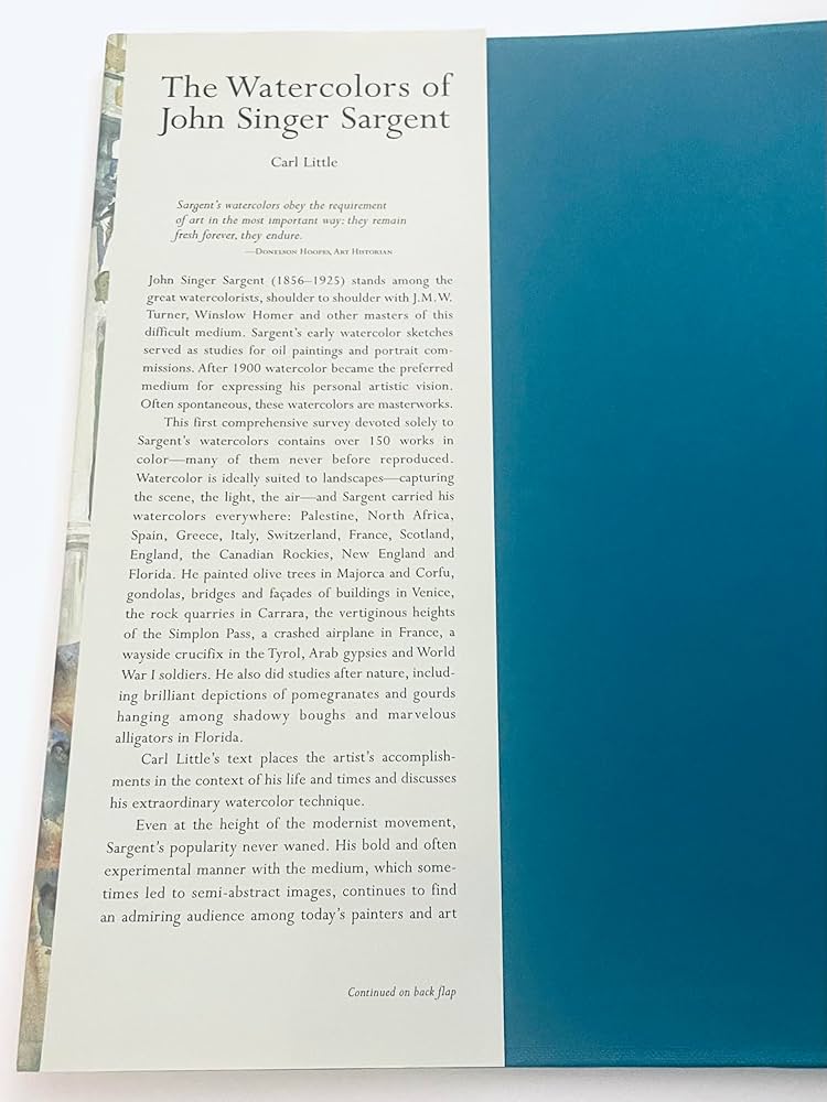 The Watercolors of John Singer Sargent: Little, Carl