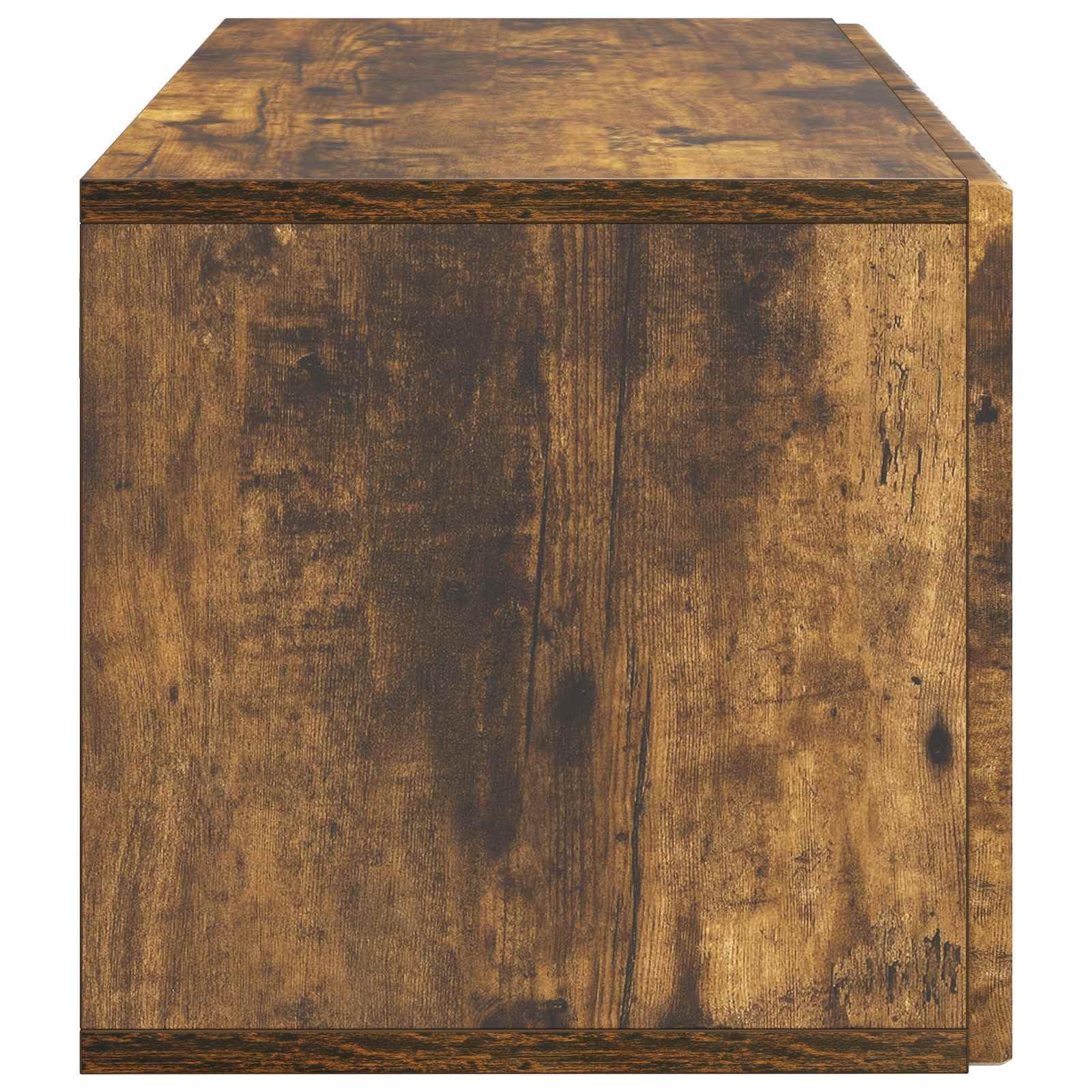 Hothingwell TV-Wandschrank, Holz, Eiche, Rauchgrau, 59,5 x 31 x 30 cm | Drehtüren 90°, Aufbewahrung für elektronische Geräte, Wartung feuchtes Tuch, Wandmontage