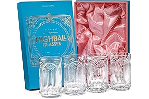 Art Deco Elegance in Glass: Vintage 1920s Highball Cocktail Glasses