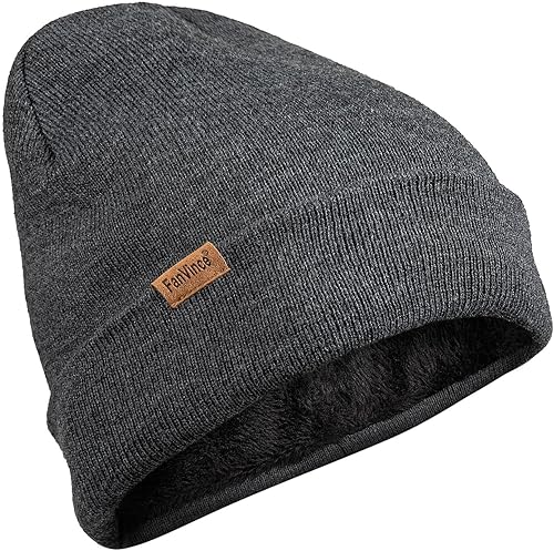 Gorro de invierno para hombre, gorro de punto térmico con puños, regalos cálidos para mujer