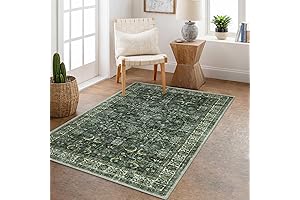 Anidaroel Green Accent Rug: Embellish Your Living Space