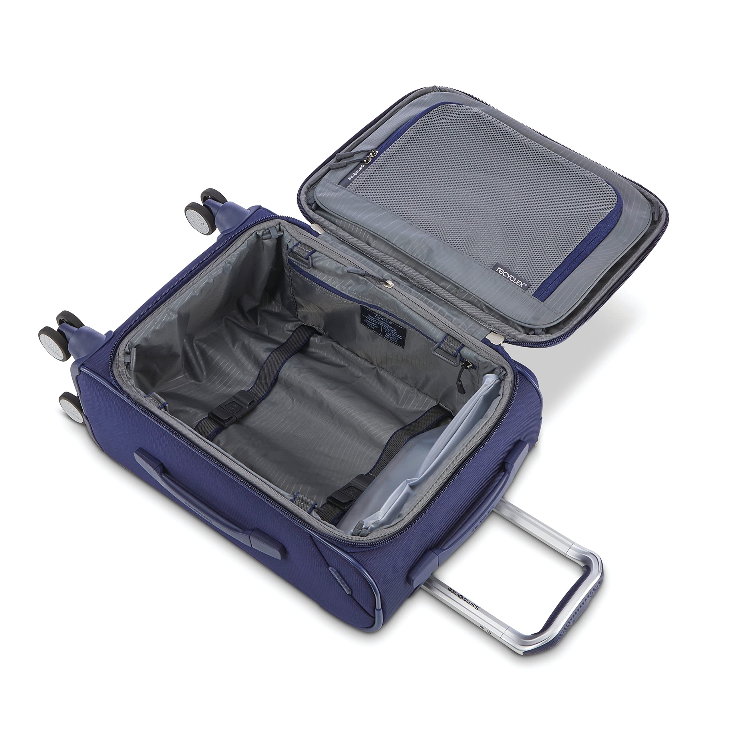 Samsonite Ascentra Softside Luggage, CarryOn Spinner, Iris Blue