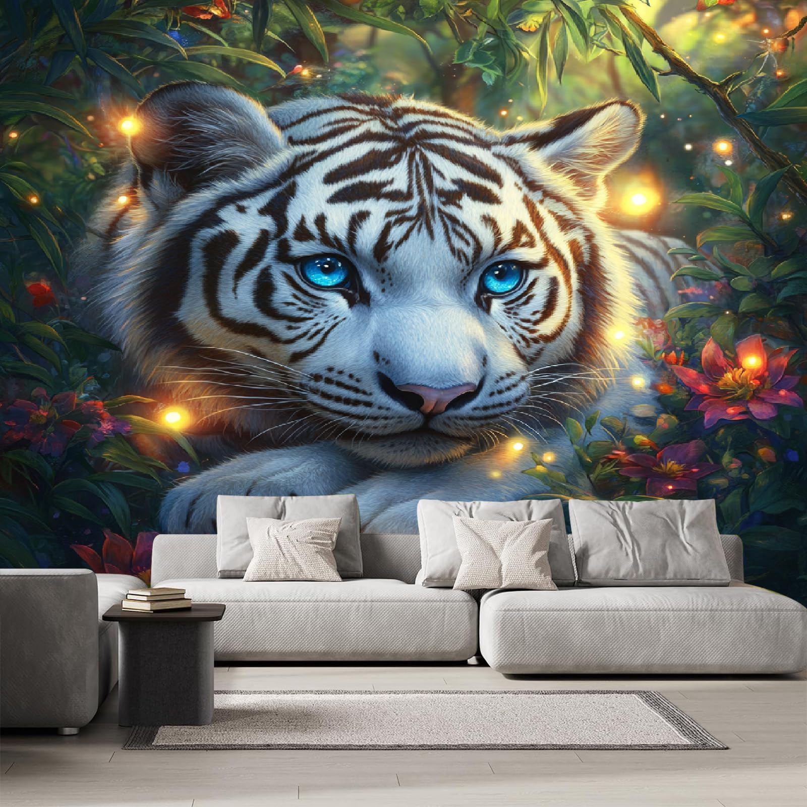 Poster mural 3D tigre pour transformer un salon terne en jungle unique
