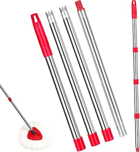 Mango de repuesto para trapeador giratorio, mango de 30 a 58 pulgadas, compatible con Oceda EasyWring 1 tanque y RinseClean 2 tanques, extremo de