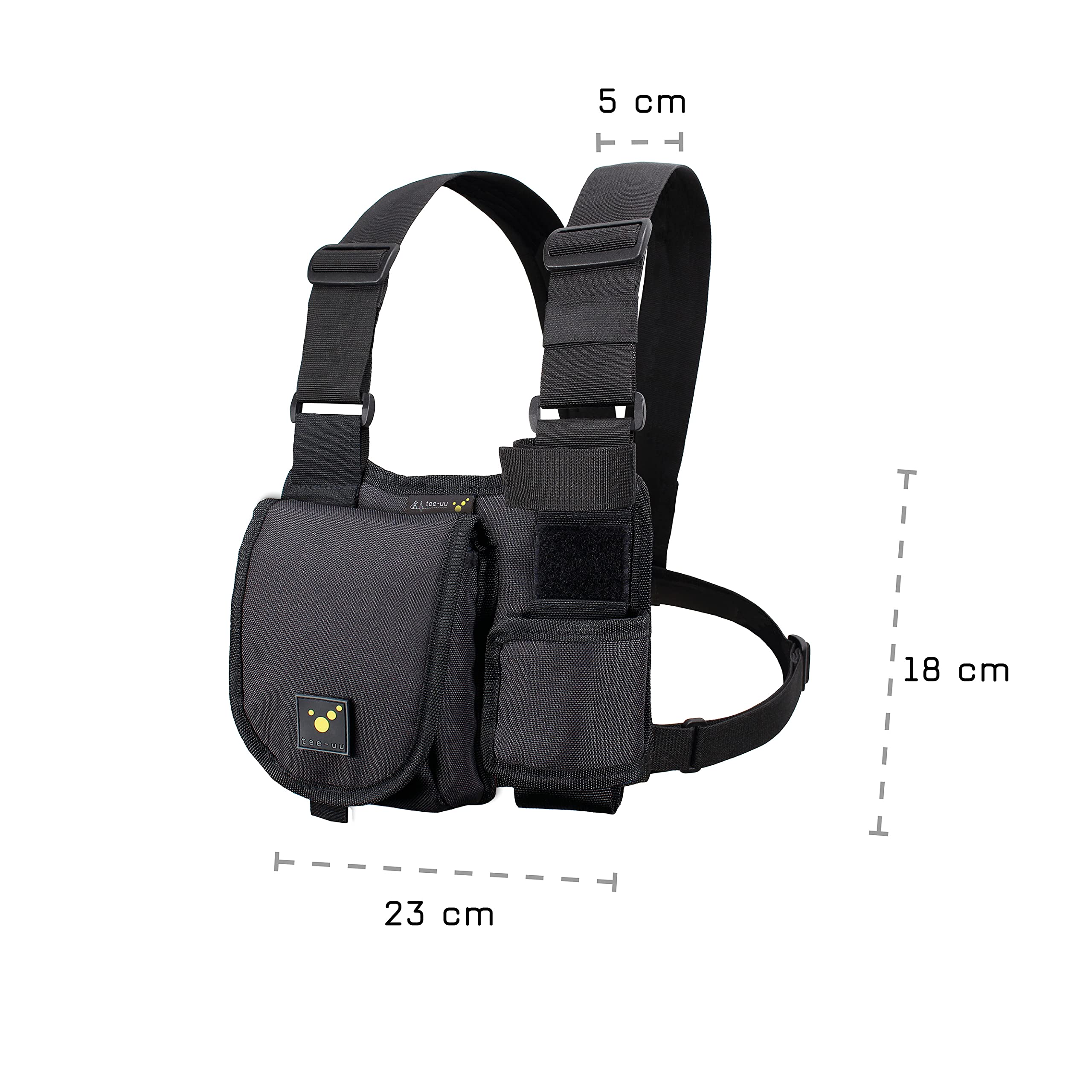 Tee-Uu CHEST MOLLE Nero Imbottitura Traspirante Scomparto Rimovibile