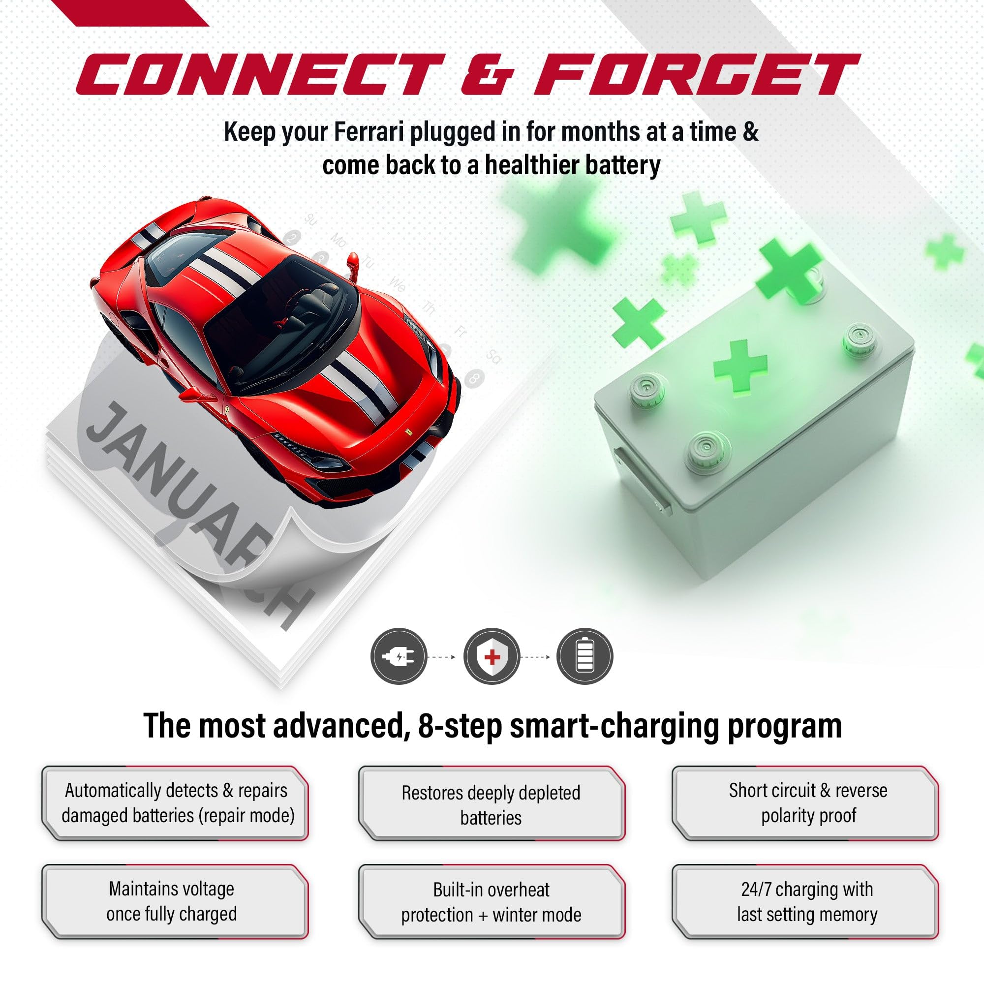 Amazon.com: JMR 電池充電器適用於Ferrari 488 Pista Trickle