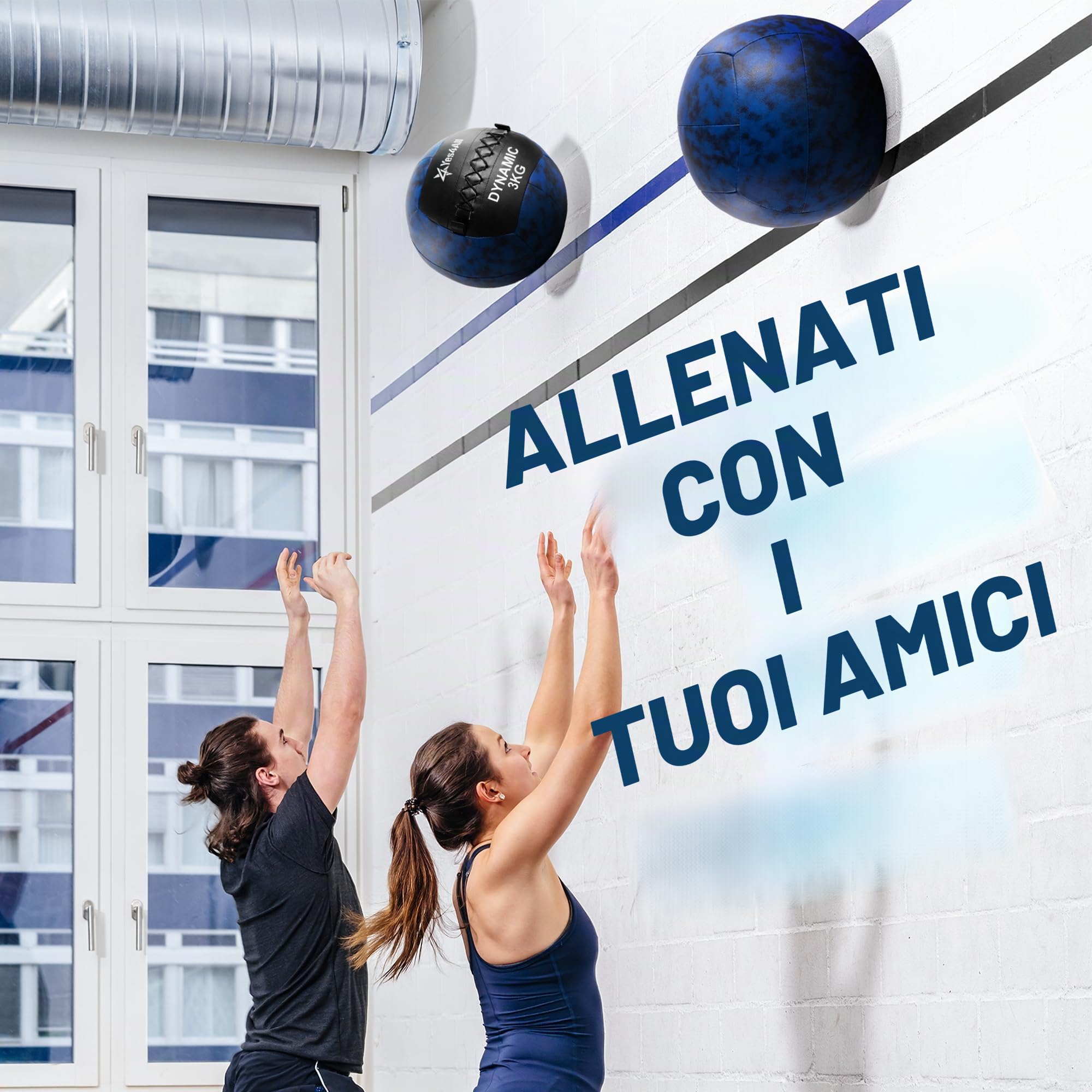 Yes4All GKAD 3 kg Dynamic Wall Ball/Soft Medicine Ball, Wall Med Ball for Full Body Workout and Strength Exercise