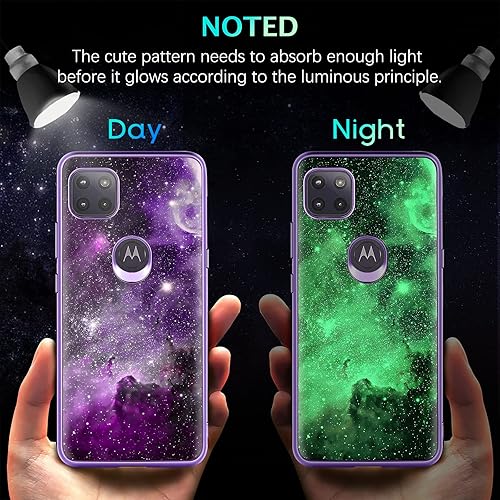 Miniatura 10 de BENTOBEN Funda compatible con Moto One 5G Ace (2021)Moto G 5G, delgada que brilla en la oscuridad, a prueba de golpes, híbrida protectora contra