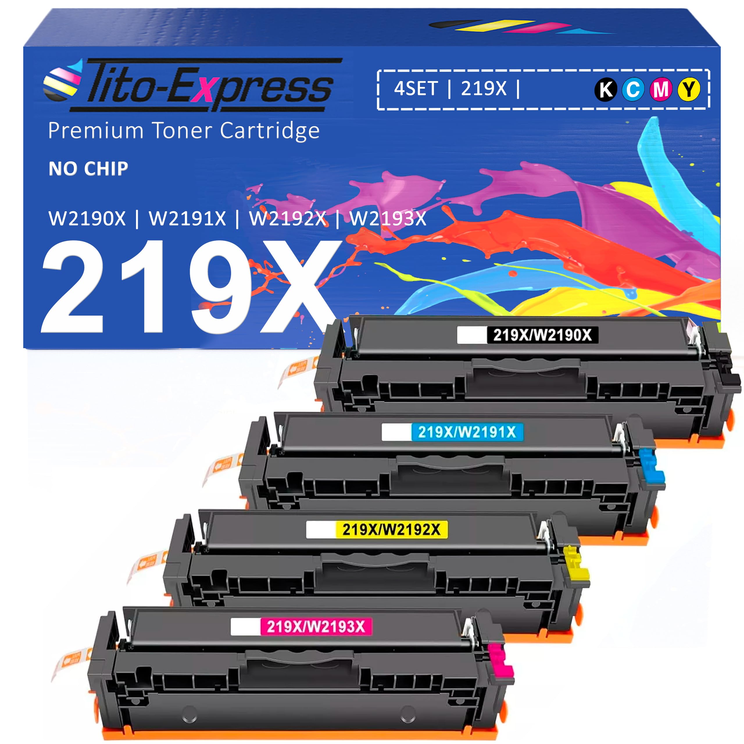 219X 219A XL Toner kompatybilny zamiennik do HP Color LaserJet Pro 3202dw 3202dn MFP 3302fdng 3302fdwg 3302sdwg 3302fdn 3302fdw 3302sdw toner do HP W2190X zestaw czarny, magenta, żółty, cyjan, 4-pak