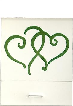 50 White Matches Printed Hearts in Metallic Light Green Matchbooks Wedding, Anniversary, Birthday, Party, Your Choice of Color of Print