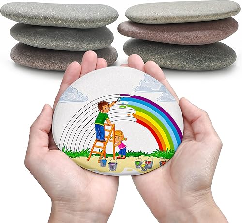 Jongdari 6 rocas de río extra grandes para pintar kit de pintura de roca de 472 a 551 pulgadas para niños rocas de pintura grandes a granel rocas