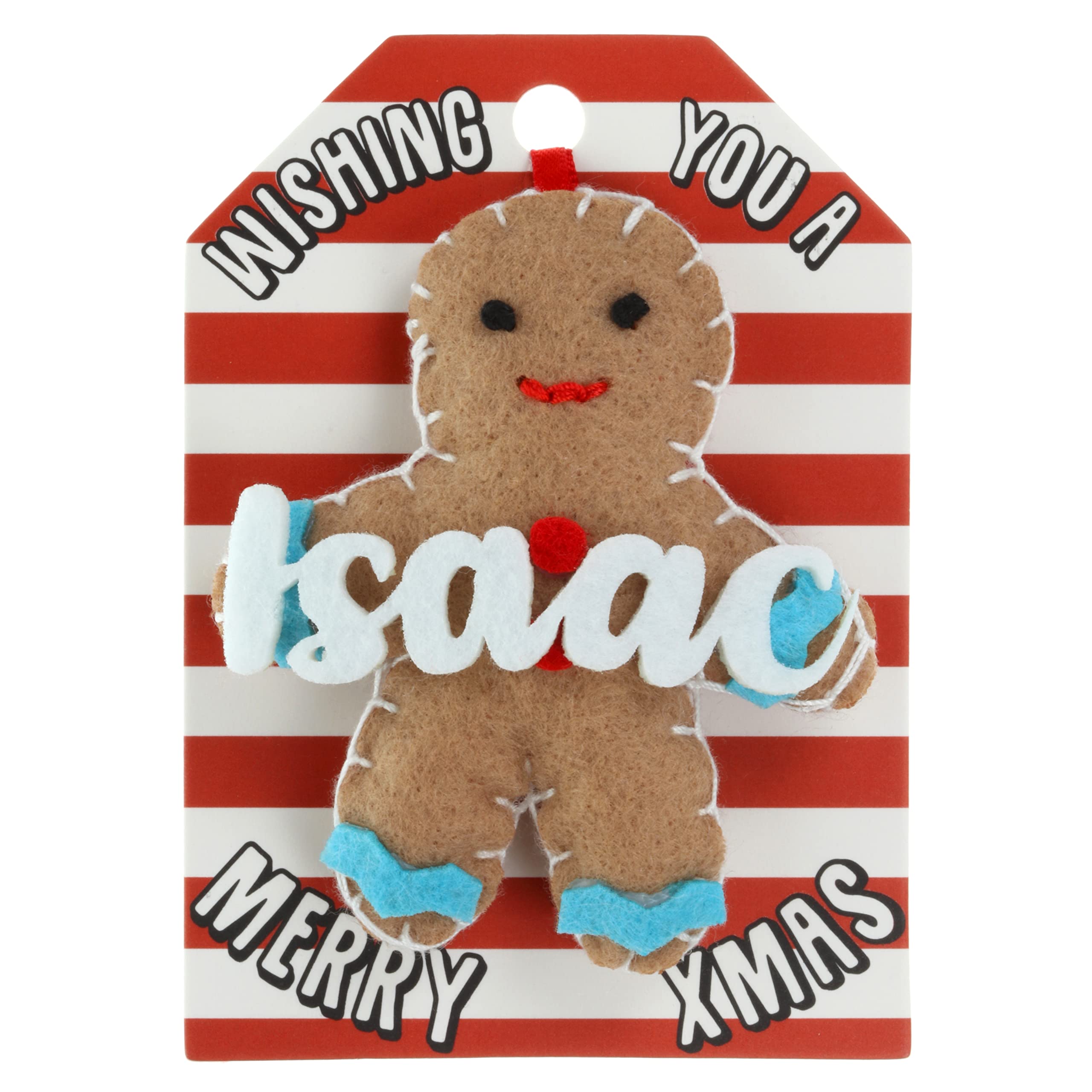 Isaac Name Gingerbread Man Christmas Tree Bauble Decoration Hanging Gift