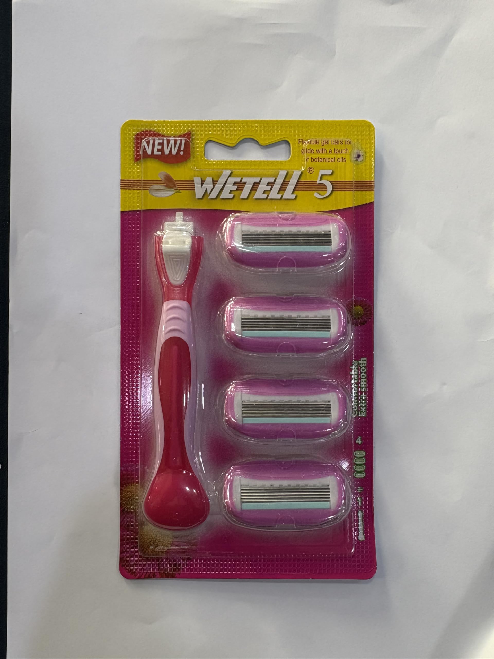 SBF WETELL 5-Blade Women’s Razor with 4 Refill Cartridges | Extra Smooth Shave for Silky Skin | Ergonomic Handle | Shaving Razor for Women (PINK(WT202549-Women)) 3
