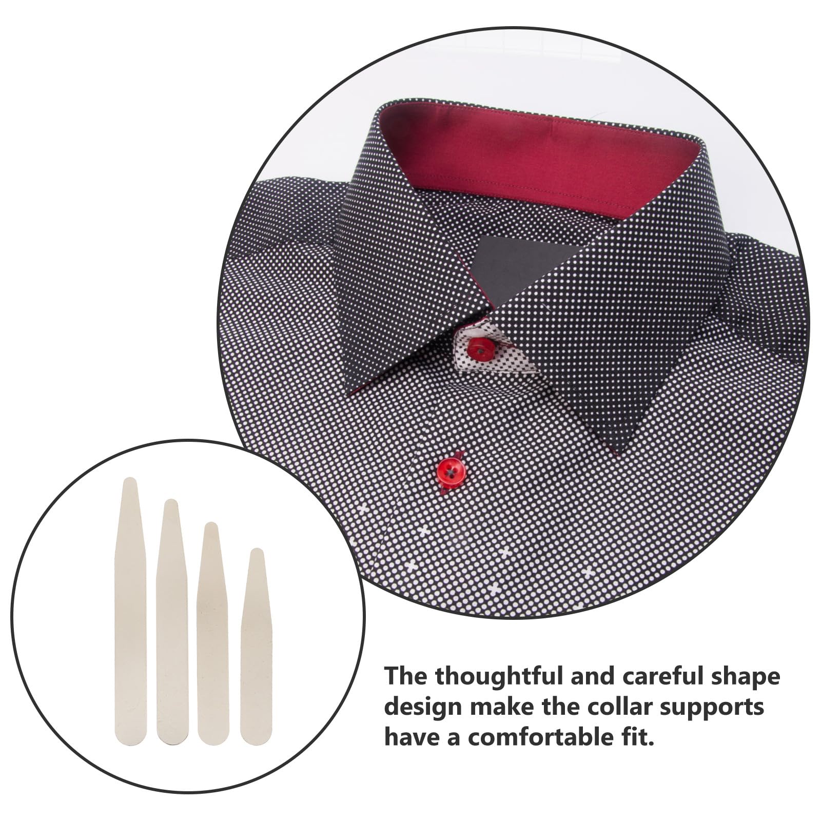 HOMSFOU Baleines de Col Légères et Résistantes en Acier Inoxydable 40 Pièces pour Maintien du Col de Chemise de Costume pour Chemises Habillées Hommes