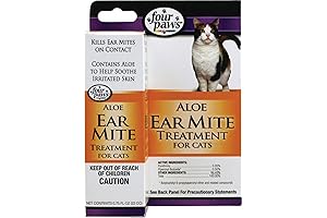 Four Paws Aloe Ear Mite Treatment for Cats: Effective Ear Mite Elimination