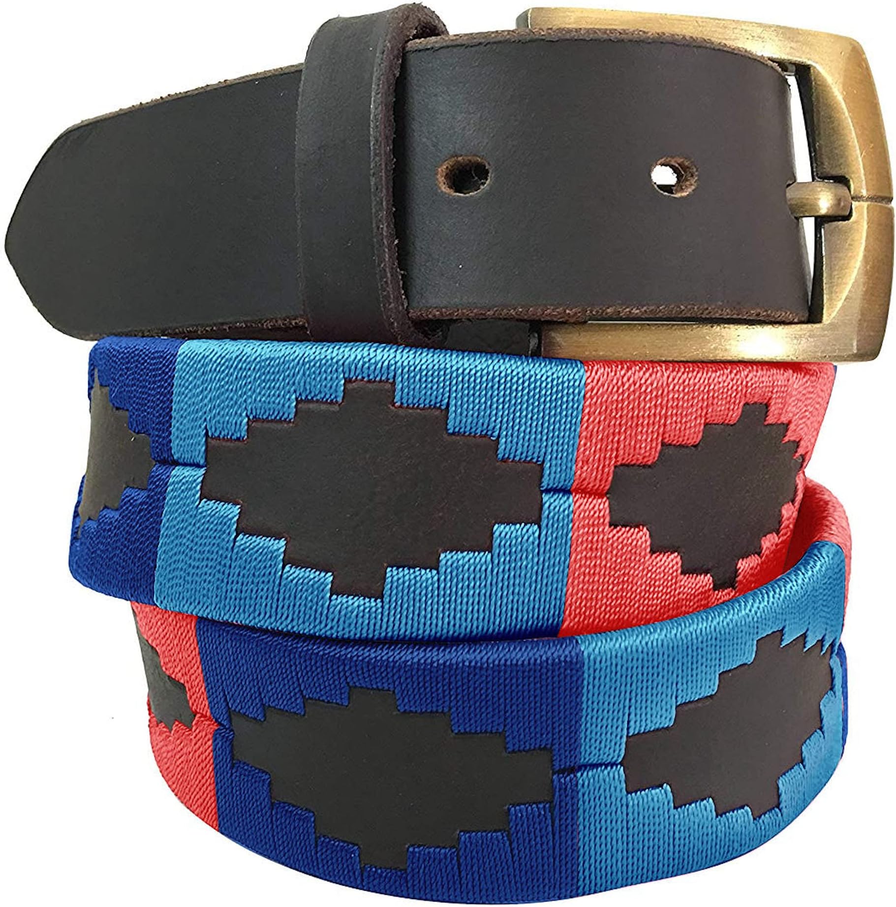Sponsored Ad – Mens Womens Premium Unisex Brown Leather Embroidered Designer Polo Belt
