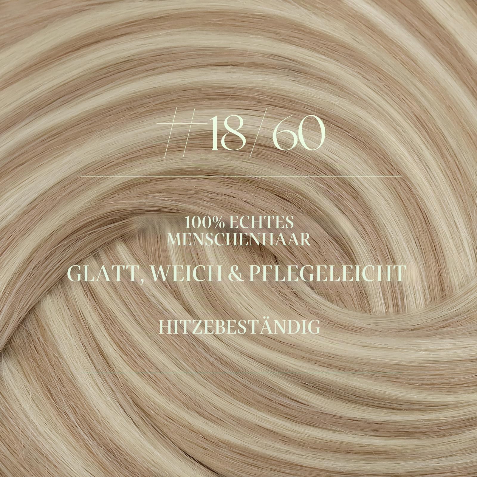 RUNATURE Clip in Extensions Echthaar Blond Highlight 25cm 7pcs 80g #18P60