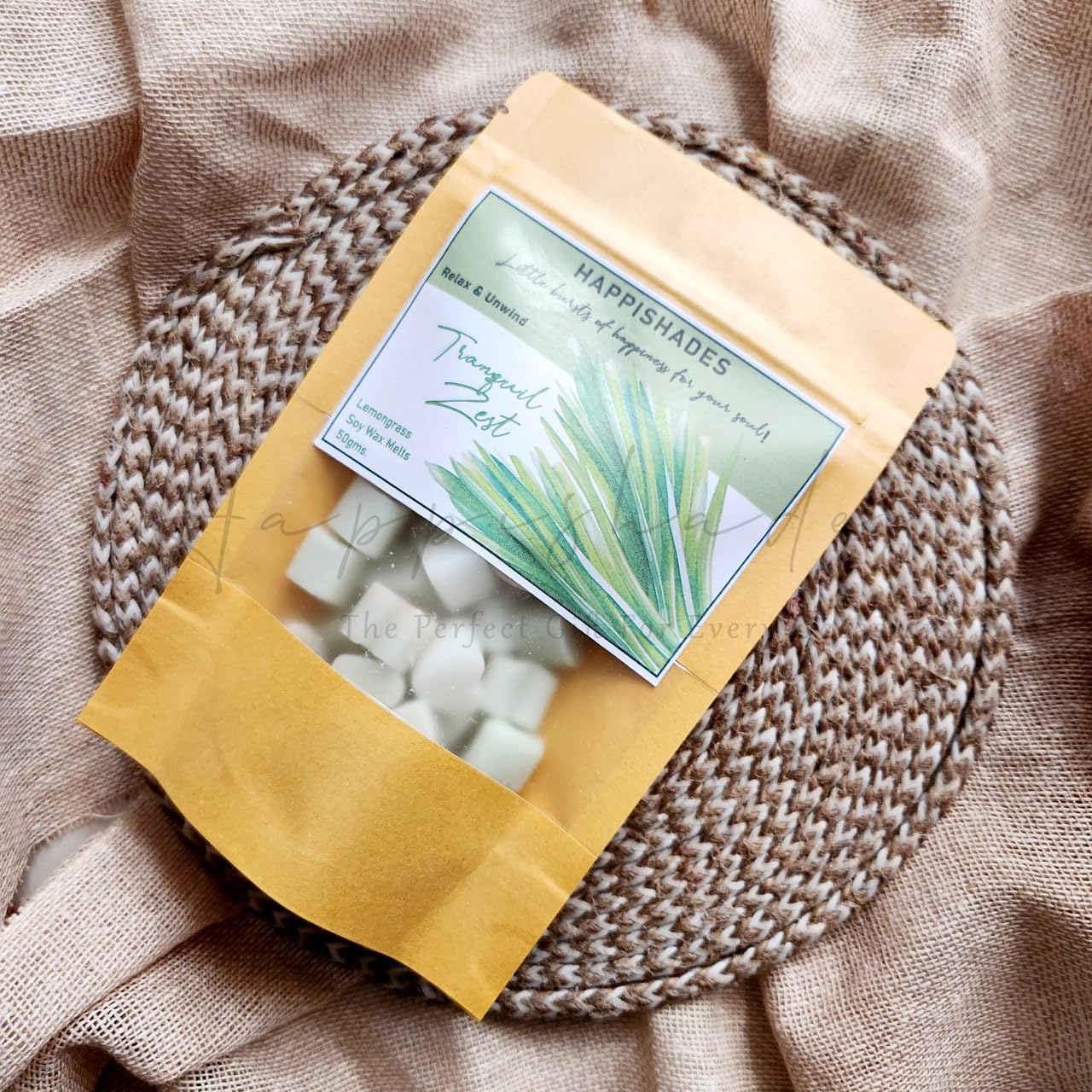 Happishades Premium Lemongrass Scented Wax Melts - 50 Grams | Natural Soy Wax, Vegan, Essential Oil Infused | 100-150 Hrs Scent Time | Safe, Smoke-Free, Easy to Use-picture-28