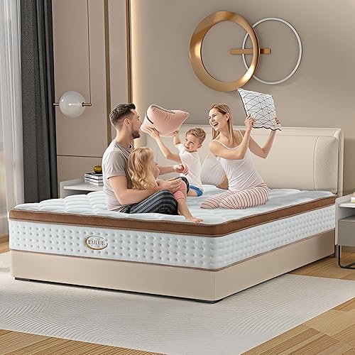 Miniatura 8 de Colchón tamaño King de 14 pulgadas, colchón híbrido de espuma viscoelástica en una caja, firmeza media con soporte de bobinas de bolsillo zonadas y