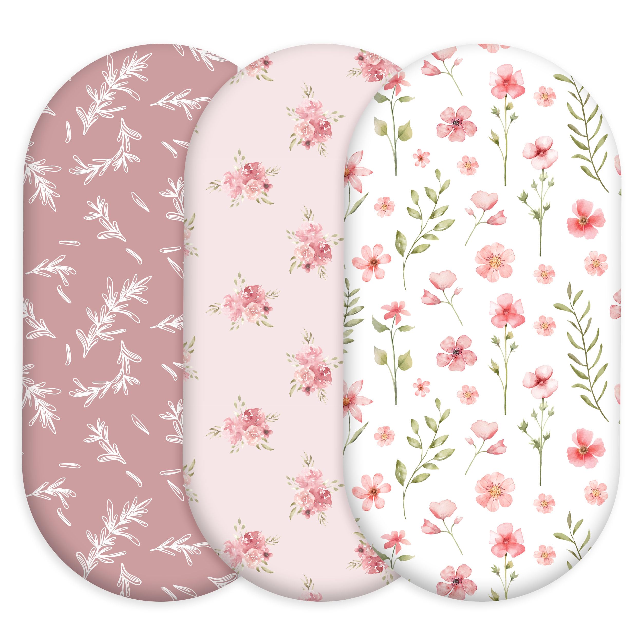 CIVARUA KIDS Baby Bassinet Sheets Girl Boy, 3 Pack Fitted Bassinet Sheet — image 1