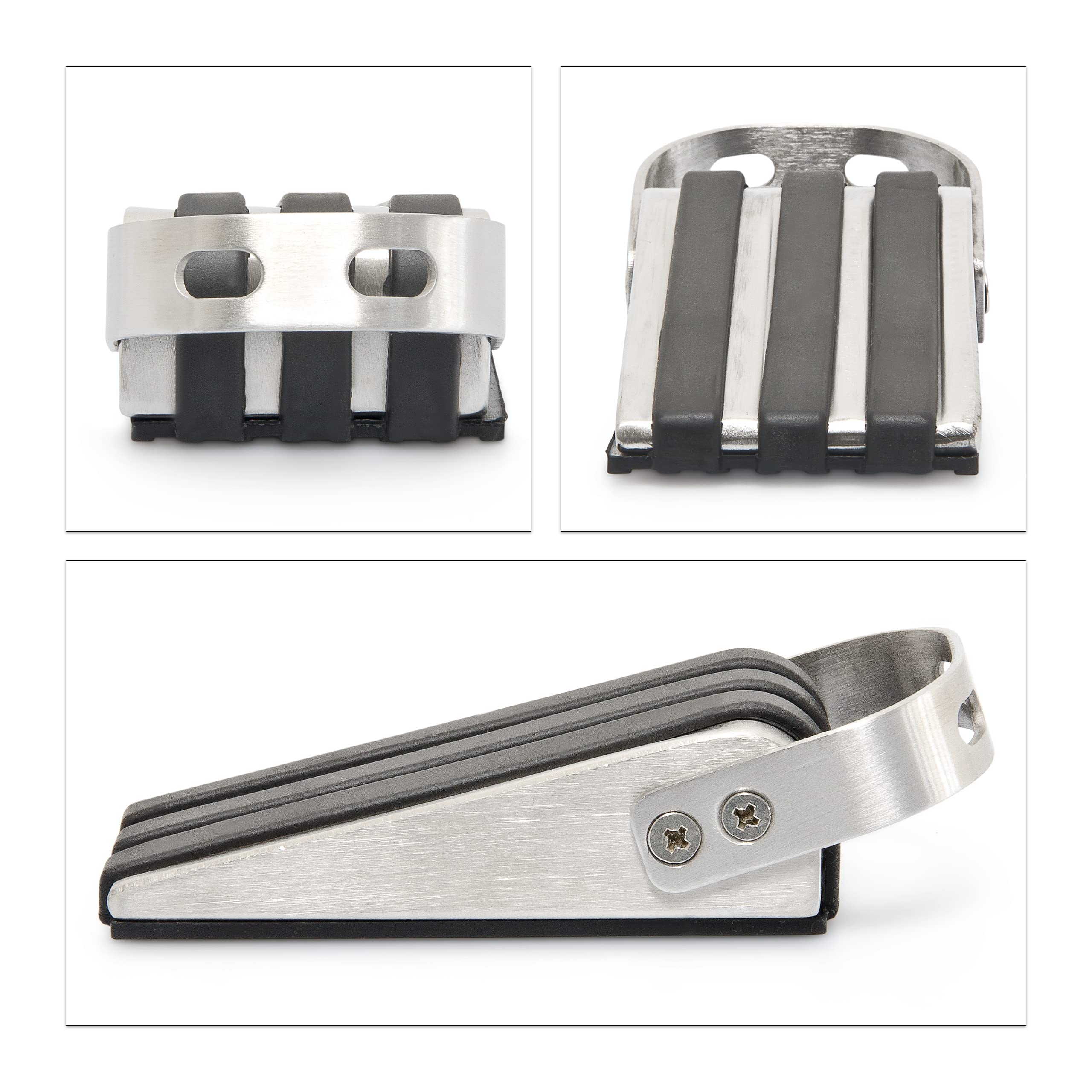 Relaxdays Türkeil 4er Set - Rutschfeste Gummi Keile Mit Edelstahl Griff