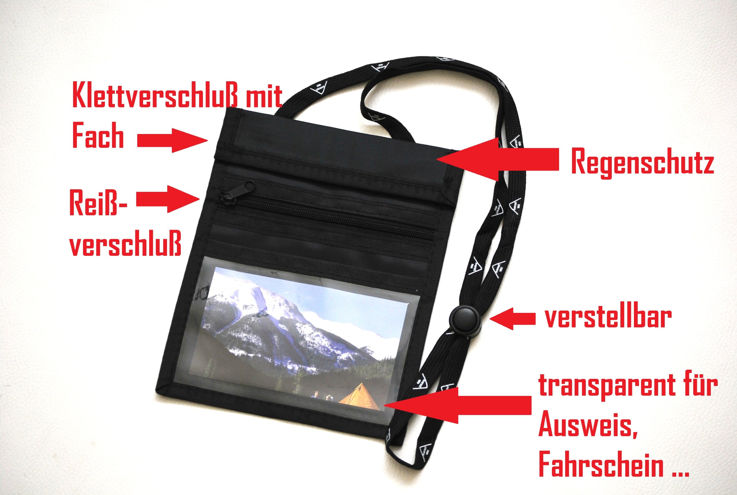 IKOPFLN - Sac Banane Anti-vol Imperméable Pour Homme, Sac De Cou Pour Documents Et Voyage