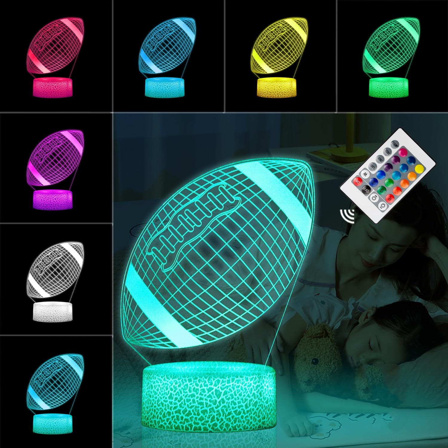 GOODDEYUN Kids Toys 3D Night Light,Superhero Christmas Gift Birthday 3D Illusion Lamp for Kid Girl Boy Room Decor, 16 Colors Remote Control