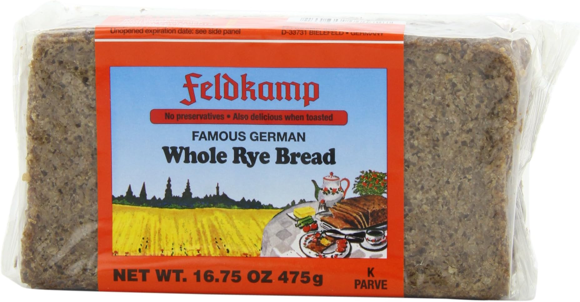 Delba Famous German Whole Rye Bread, 16.75 Ounce (Pack of 12)