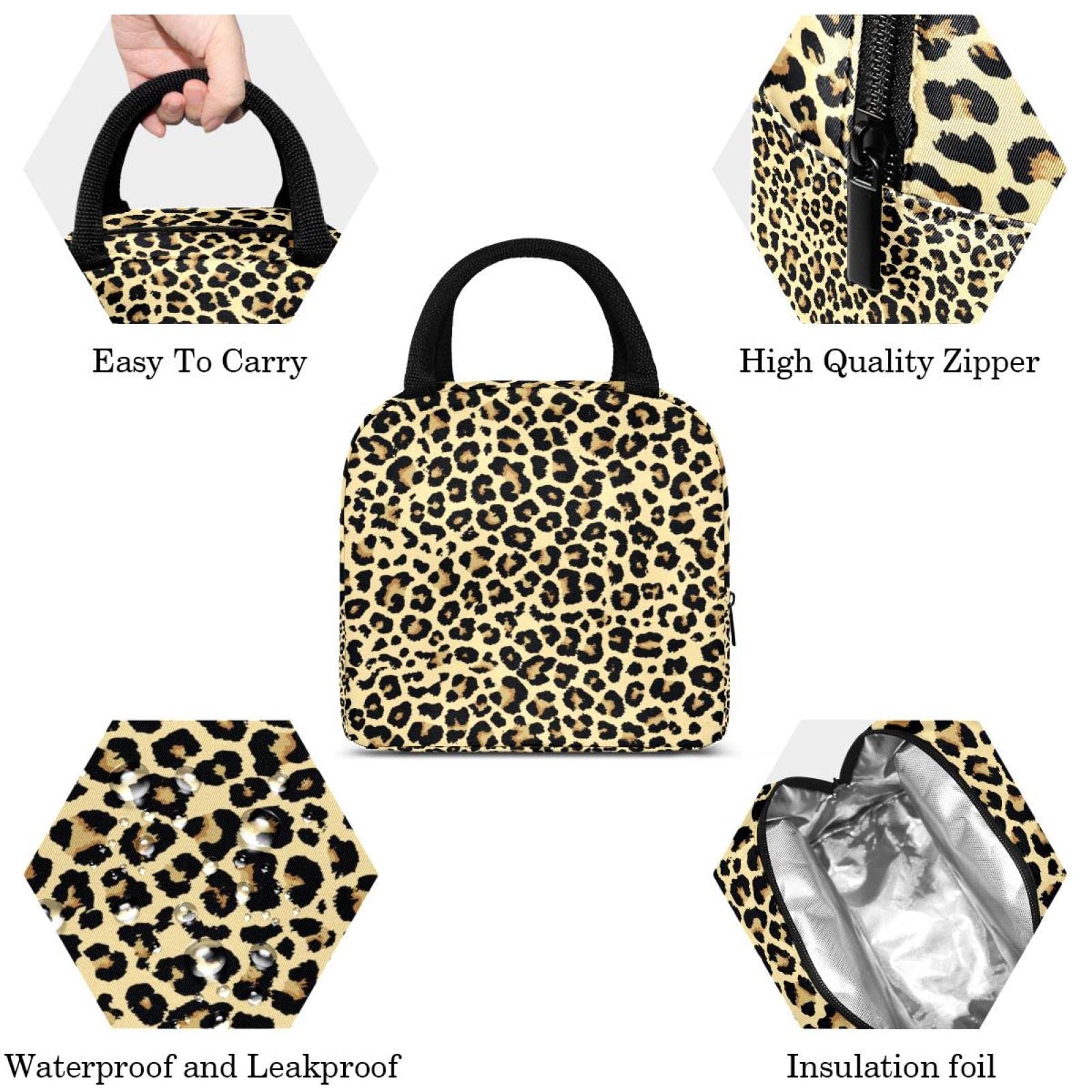 Borsa Frigo Termica Da Donna 14L – Leopardo Rosa, Isolata 8 Ore, Tracolla Regolabile, Tasche Multiple, Per Picnic E Ufficio - 2