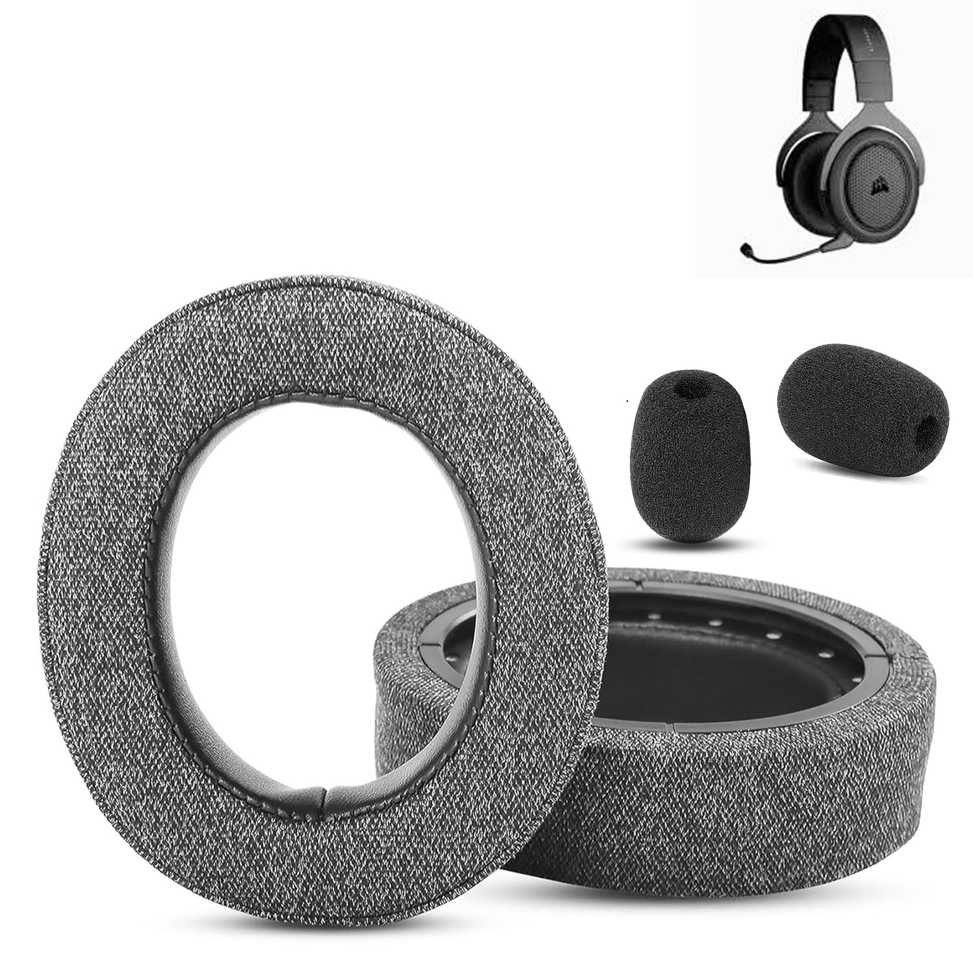 Ersatz-Ohrpolster Für Infurture H1 Wireless Kopfhörer – Atmungsaktiver Stoff Mit Memory-Schaum | Einfacher Austausch, Ohne Kleber