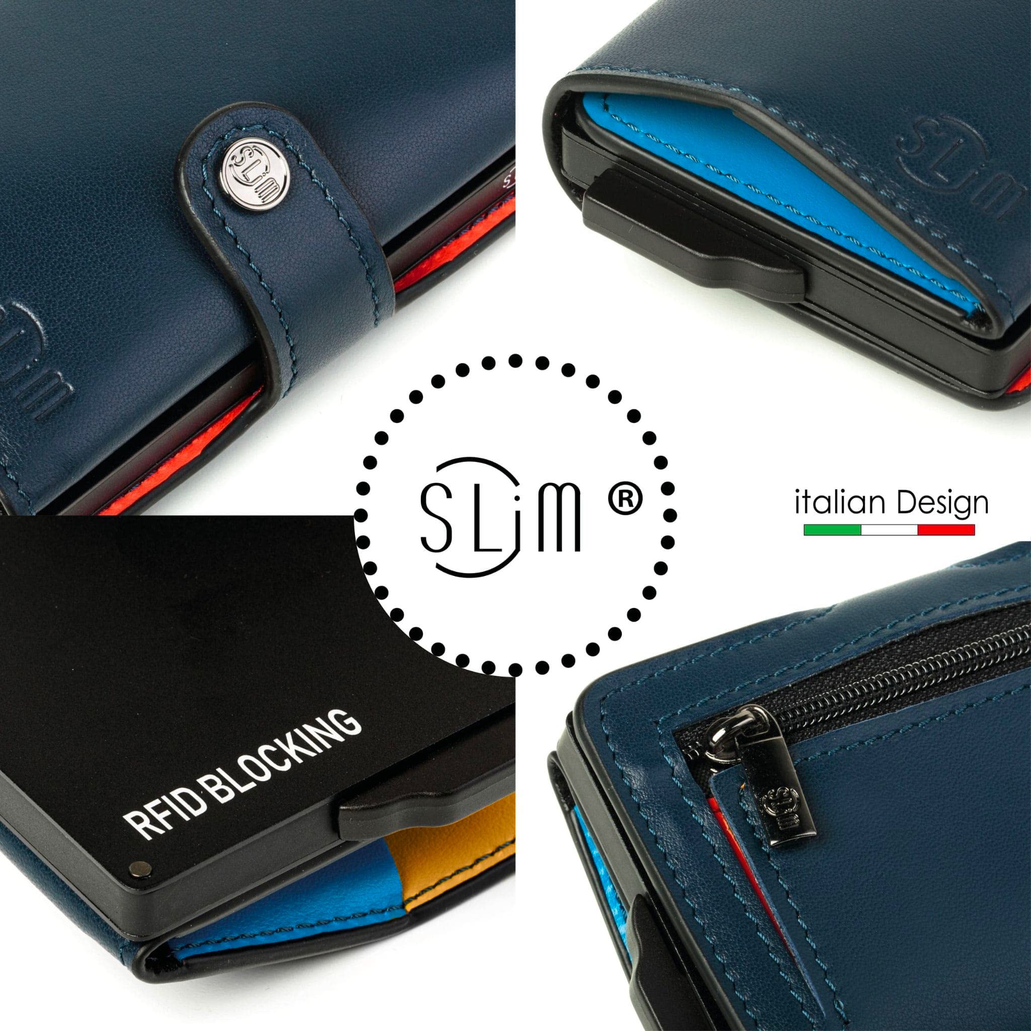 SLim Porta Carte di Credito Schermato Portafoglio Uomo Rfid Portatessere Anticlonazione Donna Portacarte Uomo