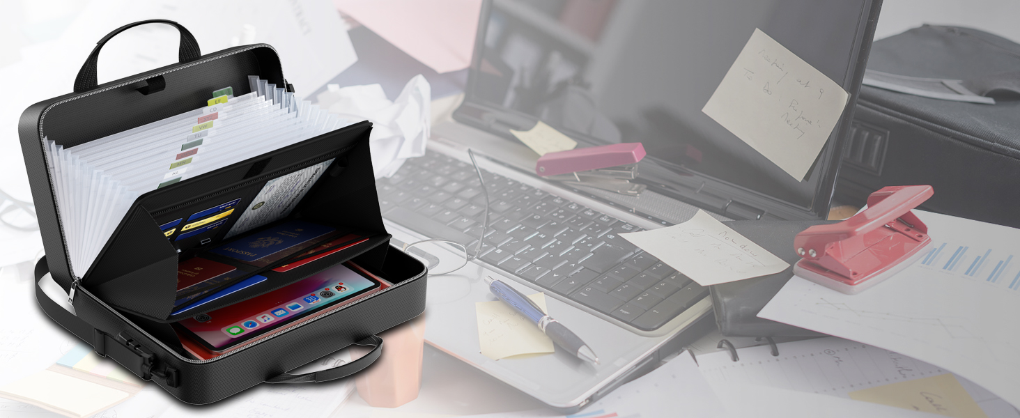 Amazon.com : ZOOPIP Accordion File Organizer with Lock,Fireproof